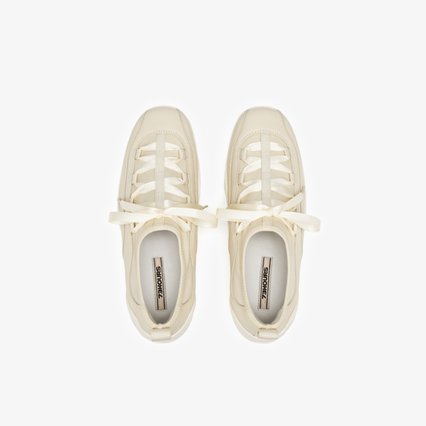 73hours女鞋草地有氧2025春季新品平底圆头拼色休闲鞋