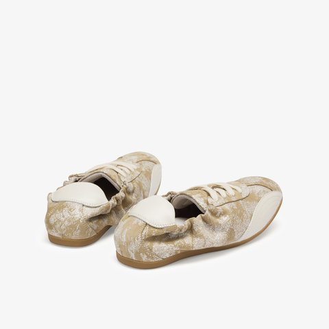 73hours女鞋假期富人2025春季新品纯色系带平底德训鞋