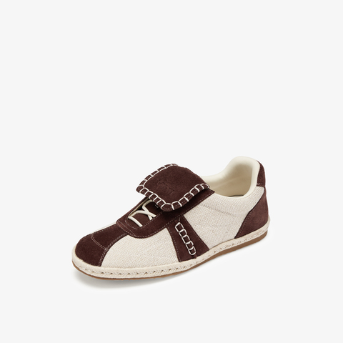 73hours女鞋汉普顿2025春季新品系带拼色平底休闲鞋