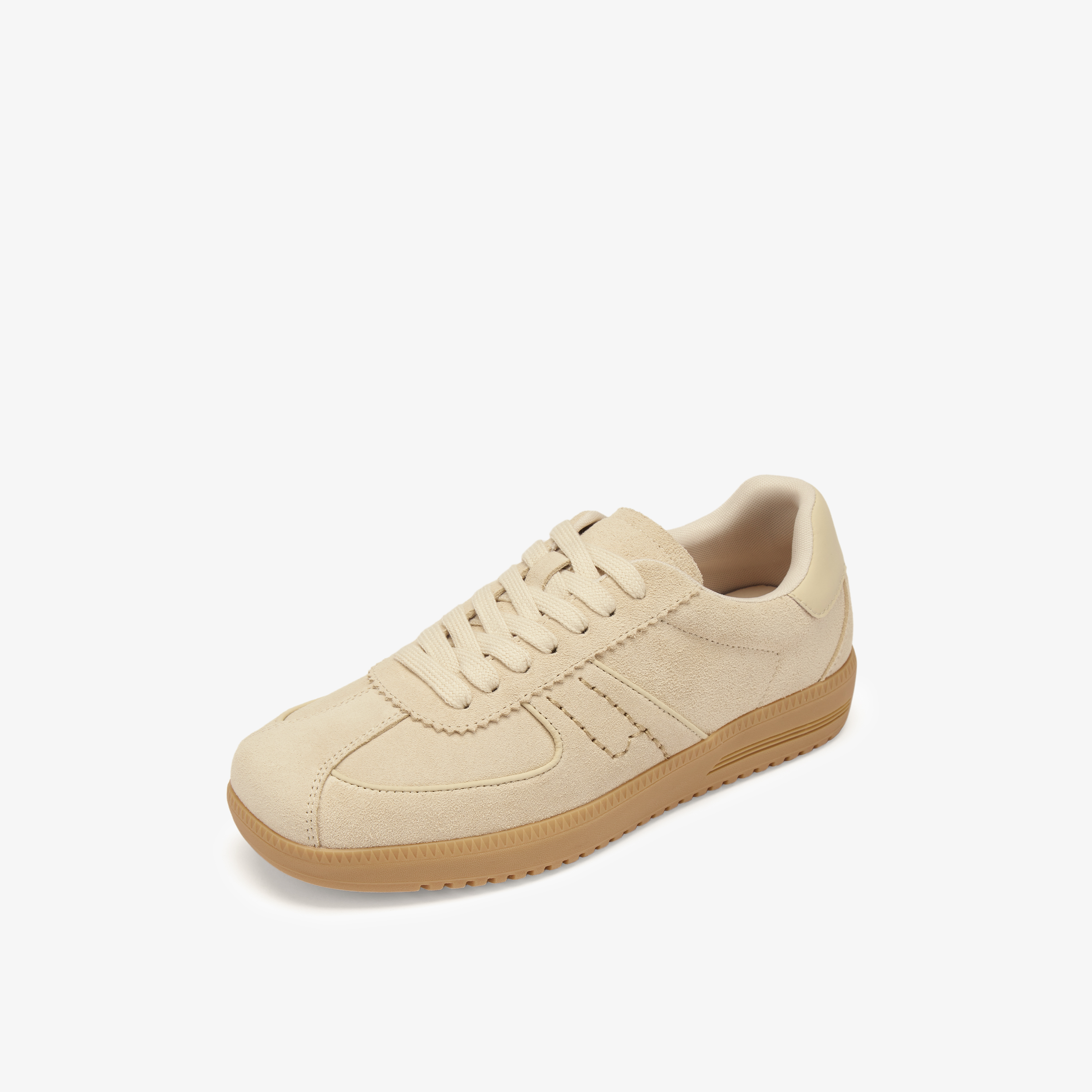 73hours女鞋清新柑橘2025春季新品系带平底圆头德训鞋