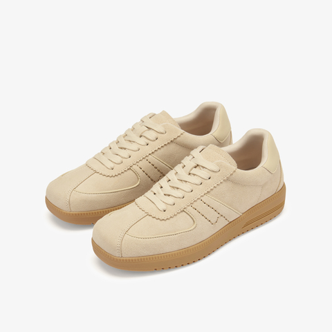 73hours女鞋清新柑橘2025春季新品系带平底圆头德训鞋