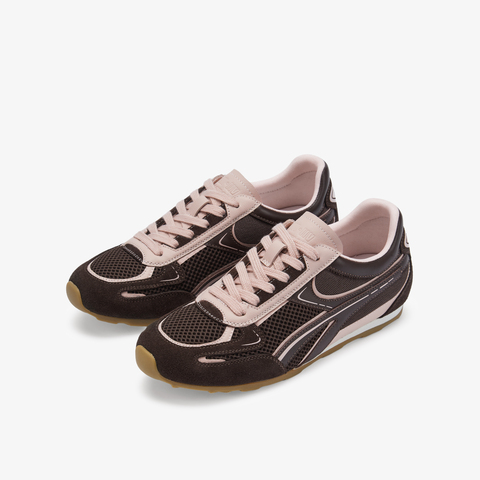 73hours女鞋夹心曲奇2025春季新品拼色系带平底休闲鞋