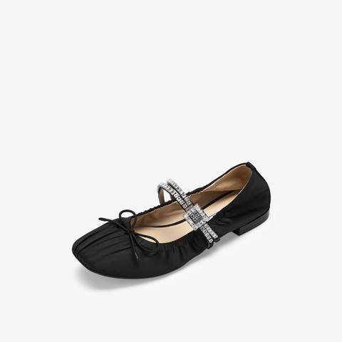 73hours女鞋玻璃海2025春季新品平底浅口纯色芭蕾舞鞋