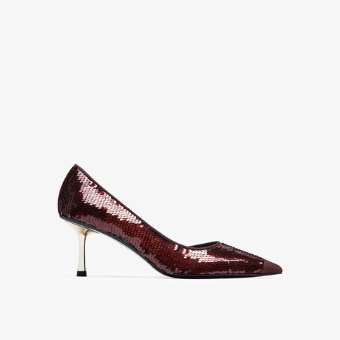 73hours女鞋日落玫瑰2025春季新品尖头细跟纯色高跟单鞋