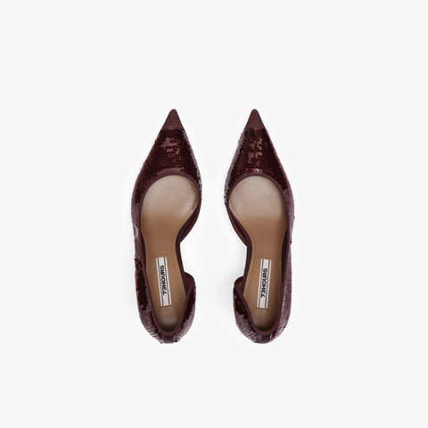 73hours女鞋日落玫瑰2025春季新品尖头细跟纯色高跟单鞋