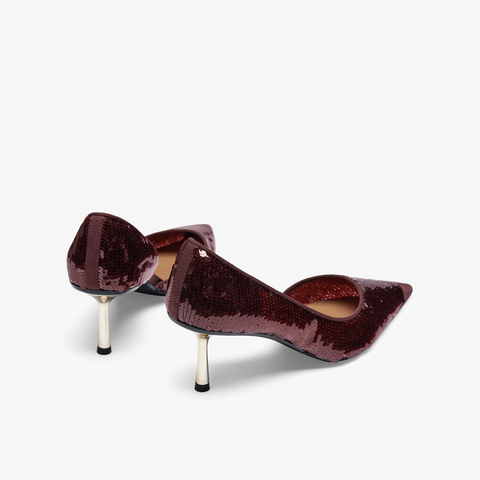 73hours女鞋日落玫瑰2025春季新品尖头细跟纯色高跟单鞋