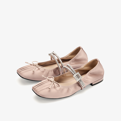 73hours女鞋玻璃海2025春季新品平底浅口纯色芭蕾舞鞋