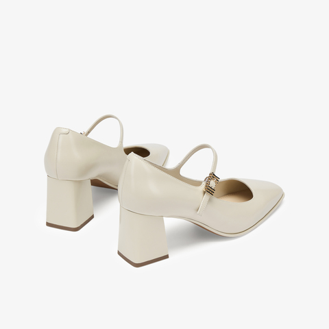 73hours女鞋Marie2025春季新品方头纯色方跟玛丽珍鞋