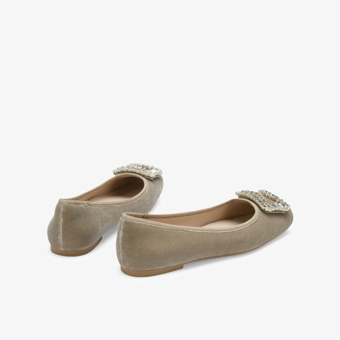 73hours女鞋挚爱流光2025春季新品饰扣平底纯色浅口单鞋