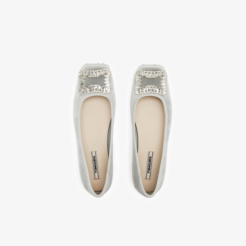 73hours女鞋挚爱流光2025春季新品饰扣平底纯色浅口单鞋