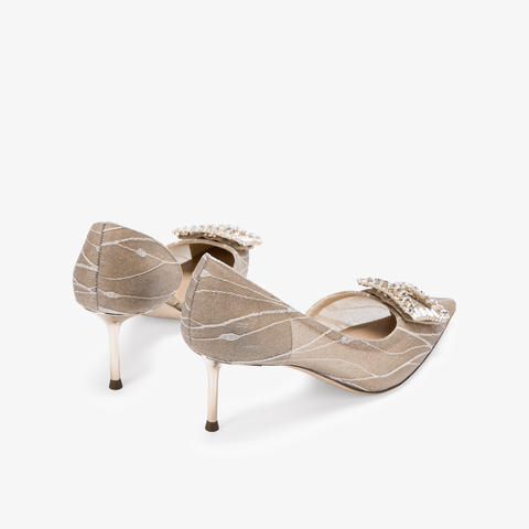 73hours女鞋主角光环2025春季新品尖头细跟纯色高跟单鞋