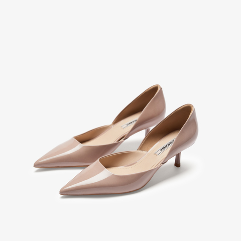 73hours女鞋反复迷恋2025春季新品细跟尖头纯色浅口单鞋