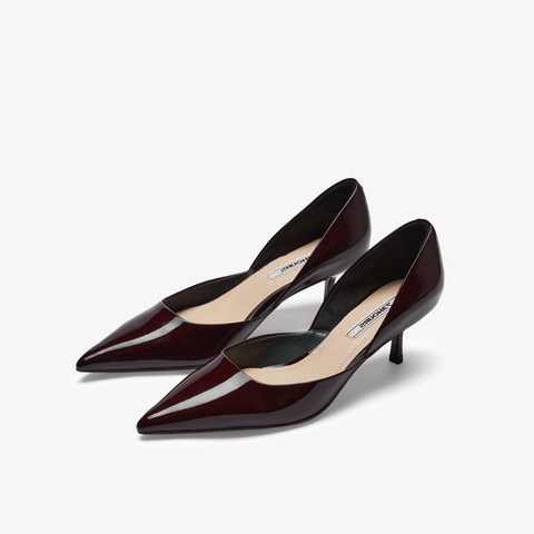 73hours女鞋反复迷恋2025春季新品细跟尖头纯色浅口单鞋