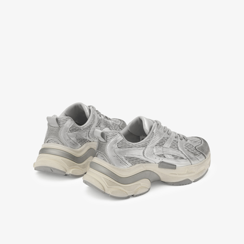 73hours女鞋银色星河系带纯色圆头休闲鞋