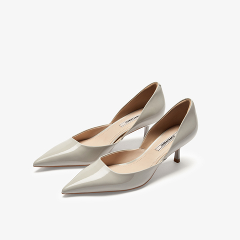 73hours女鞋反复迷恋2025春季新品细跟尖头纯色浅口单鞋