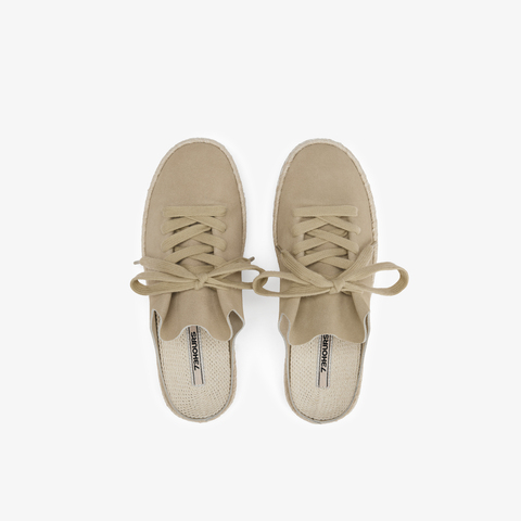 73hours女鞋那不勒斯2025春季新品圆头系带平底纯色休闲鞋