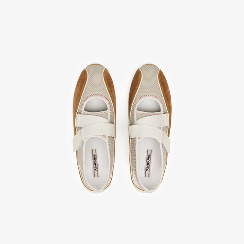 73hours女鞋时髦ID圆头厚底拼色芭蕾休闲鞋