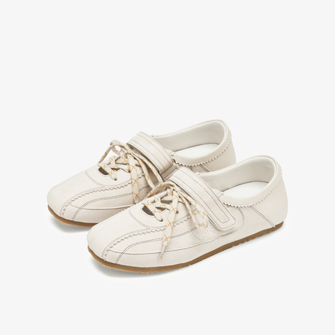 73hours女鞋奇妙治愈2025秋季新品系带圆头平底德训鞋