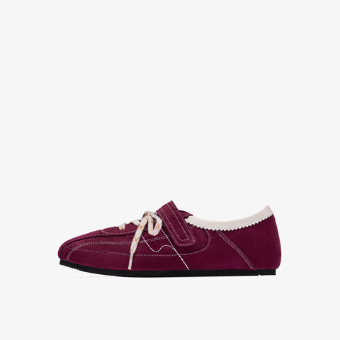 73hours女鞋奇妙治愈2025秋季新品系带圆头平底德训鞋