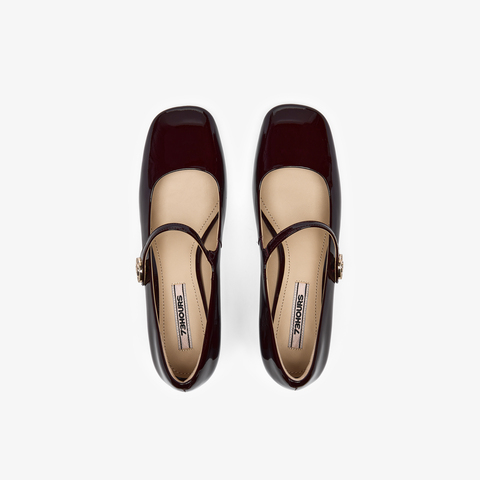 73hours女鞋午后甜茶2025秋季新款时尚粗跟单鞋气质法式玛丽珍鞋