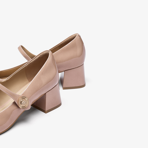 73hours女鞋午后甜茶2025秋季新款时尚粗跟单鞋气质法式玛丽珍鞋