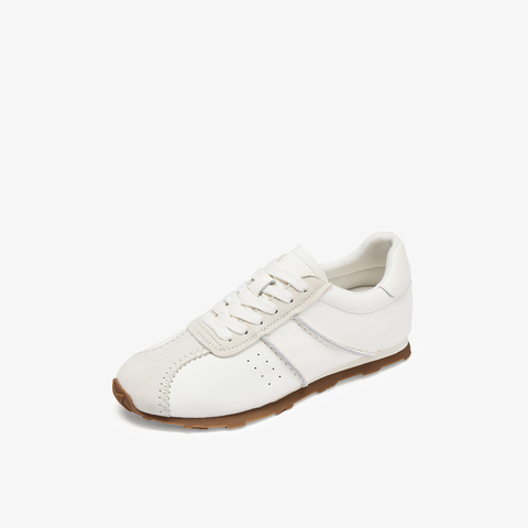 73hours女鞋自由时刻2025秋季新品平底系带拼色德训鞋