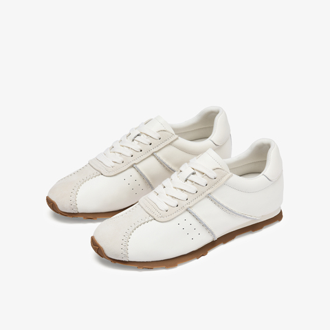 73hours女鞋自由时刻2025秋季新品平底系带拼色德训鞋