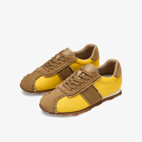 73hours女鞋自由时刻2025秋季新品平底系带拼色德训鞋