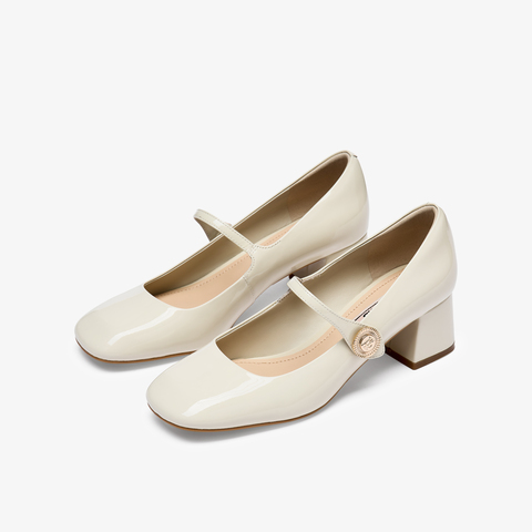 73hours女鞋午后甜茶2025秋季新款时尚粗跟单鞋气质法式玛丽珍鞋