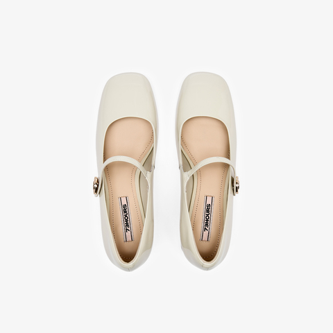 73hours女鞋午后甜茶2025秋季新款时尚粗跟单鞋气质法式玛丽珍鞋