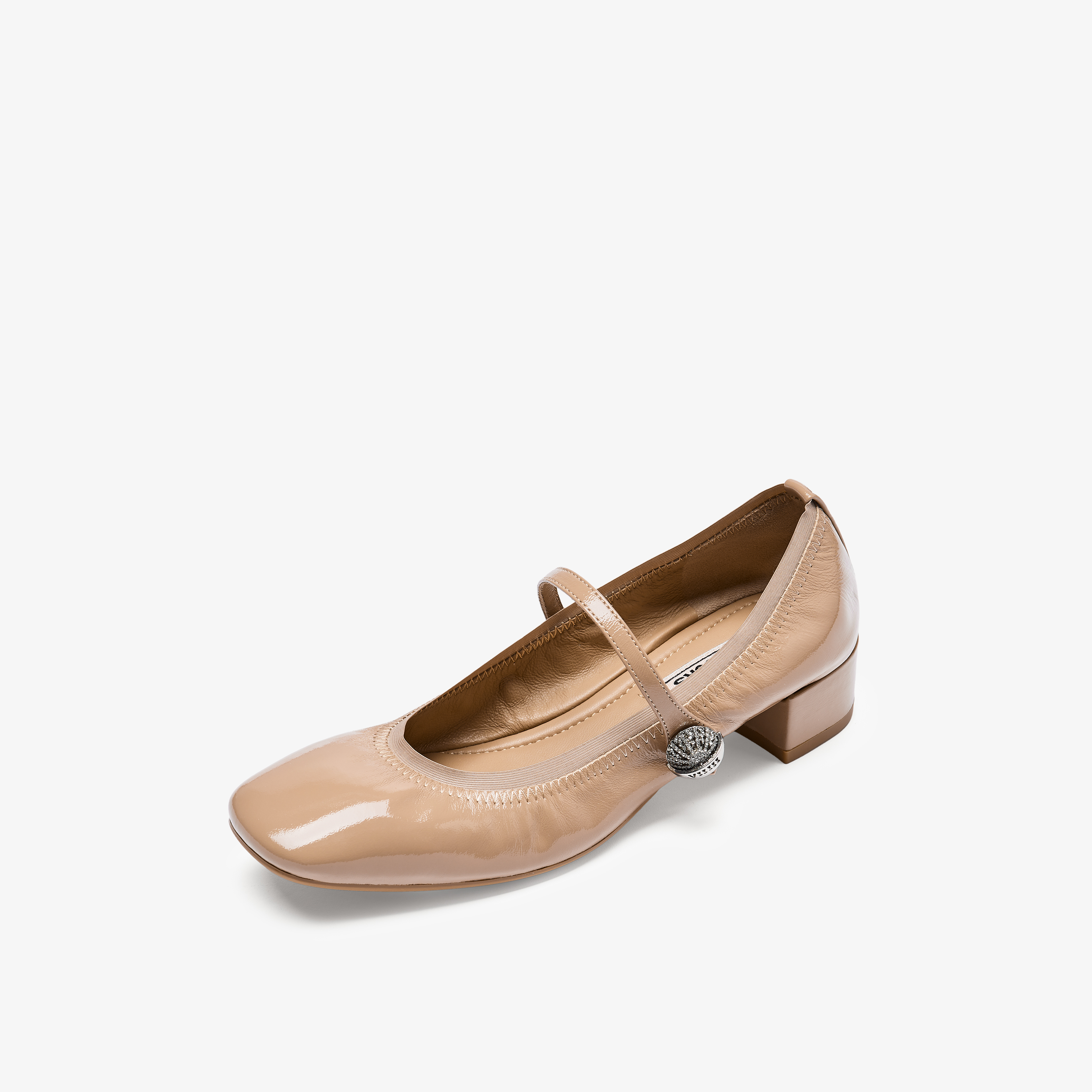 73hours女鞋可露丽2025秋季新品方跟纯色方头玛丽珍鞋