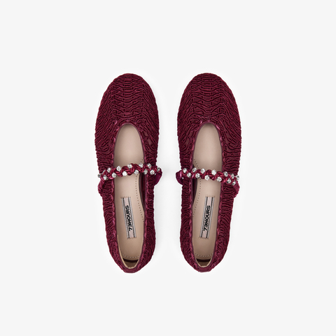 73hours女鞋转角巴黎2025秋季新品编织镂空鞋面平底纯色玛丽珍鞋