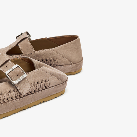 73hours女鞋开心果2025秋季新品平底纯色圆头魔术贴勃肯鞋