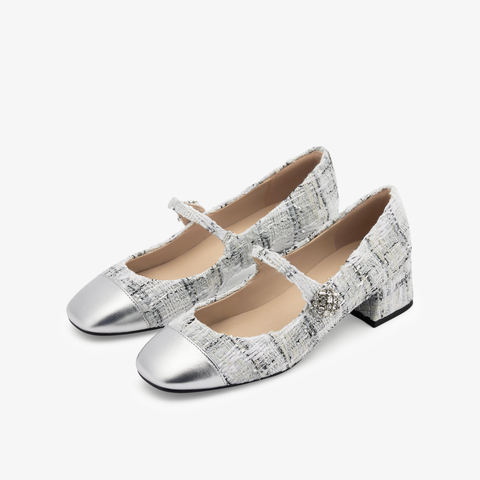 73hours女鞋巴黎恋人方跟圆头小香玛丽珍鞋