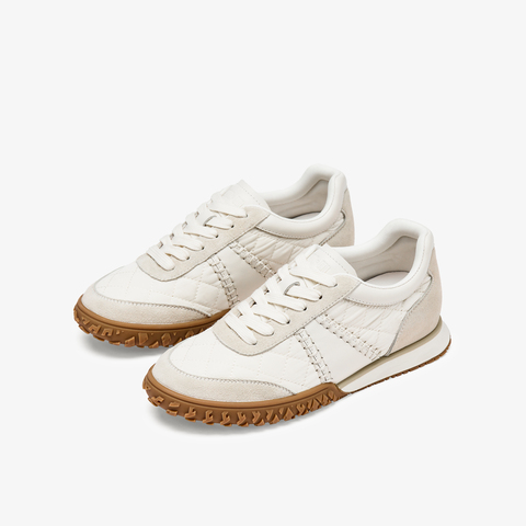 73hours女鞋奶油华夫2025秋季新品平底圆头拼色德训鞋