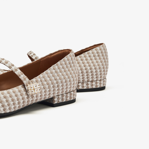 73hours女鞋Croissant2025秋季新品纯色尖头平底玛丽珍鞋