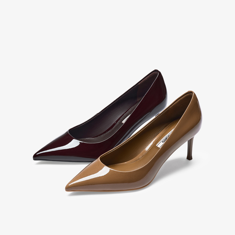 73hours女鞋都会节奏2025秋季新品细跟尖头纯色高跟单鞋