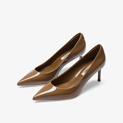 73hours女鞋都会节奏2025秋季新品细跟尖头纯色高跟单鞋