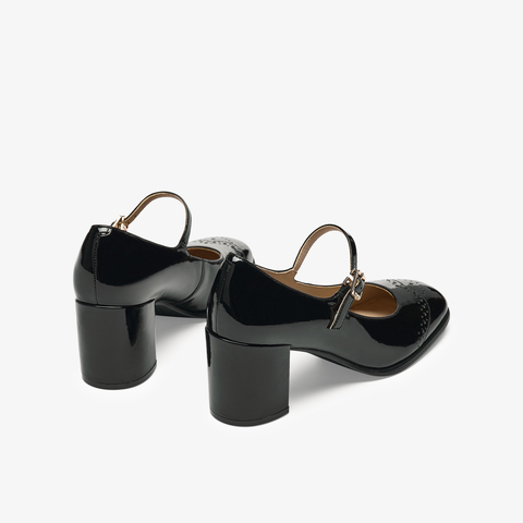 73hours女鞋塞纳河畔2025秋季新品圆头方跟纯色玛丽珍鞋