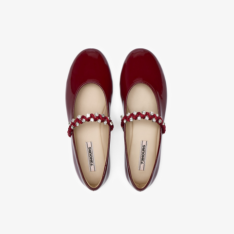 73hours女鞋转角巴黎2025秋季新品编织镂空鞋面平底纯色玛丽珍鞋