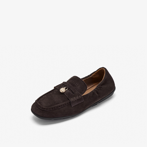 73hours女鞋Pancake2025秋季新品圆头平底纯色乐福豆豆鞋