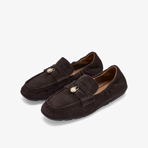 73hours女鞋Pancake2025秋季新品圆头平底纯色乐福豆豆鞋