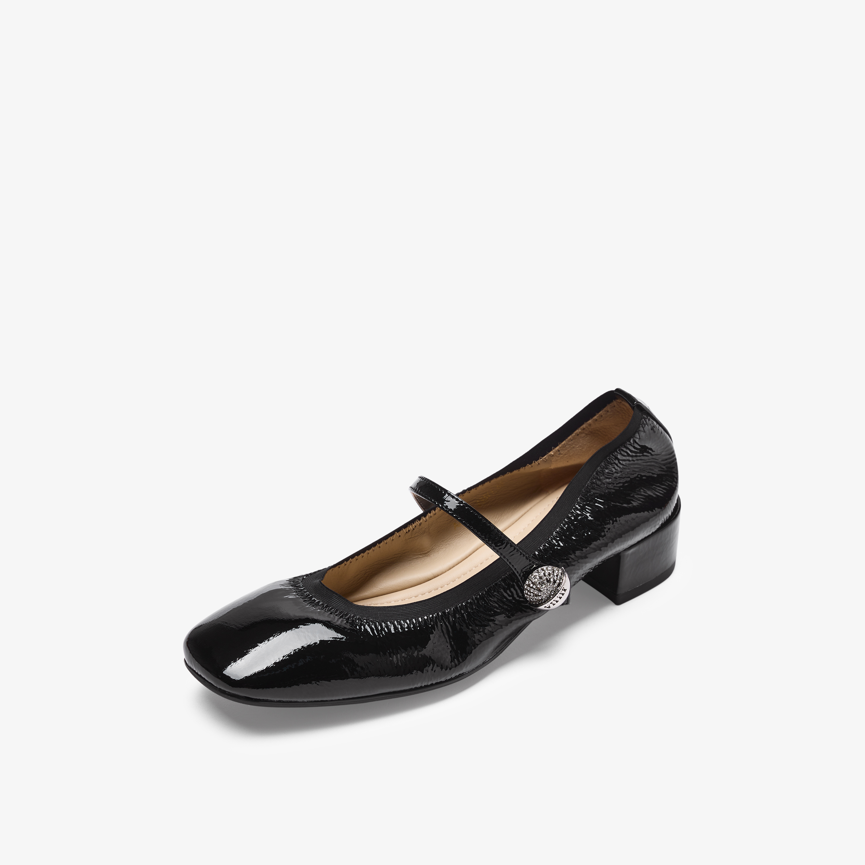 73hours女鞋可露丽2025秋季新品方跟纯色方头玛丽珍鞋