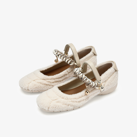 73hours女鞋蒙布朗2025秋季新品平底纯色圆头玛丽珍鞋