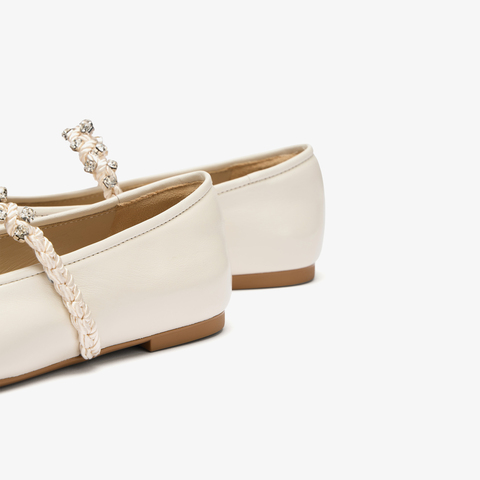 73hours女鞋转角巴黎2025秋季新品编织镂空鞋面平底纯色玛丽珍鞋