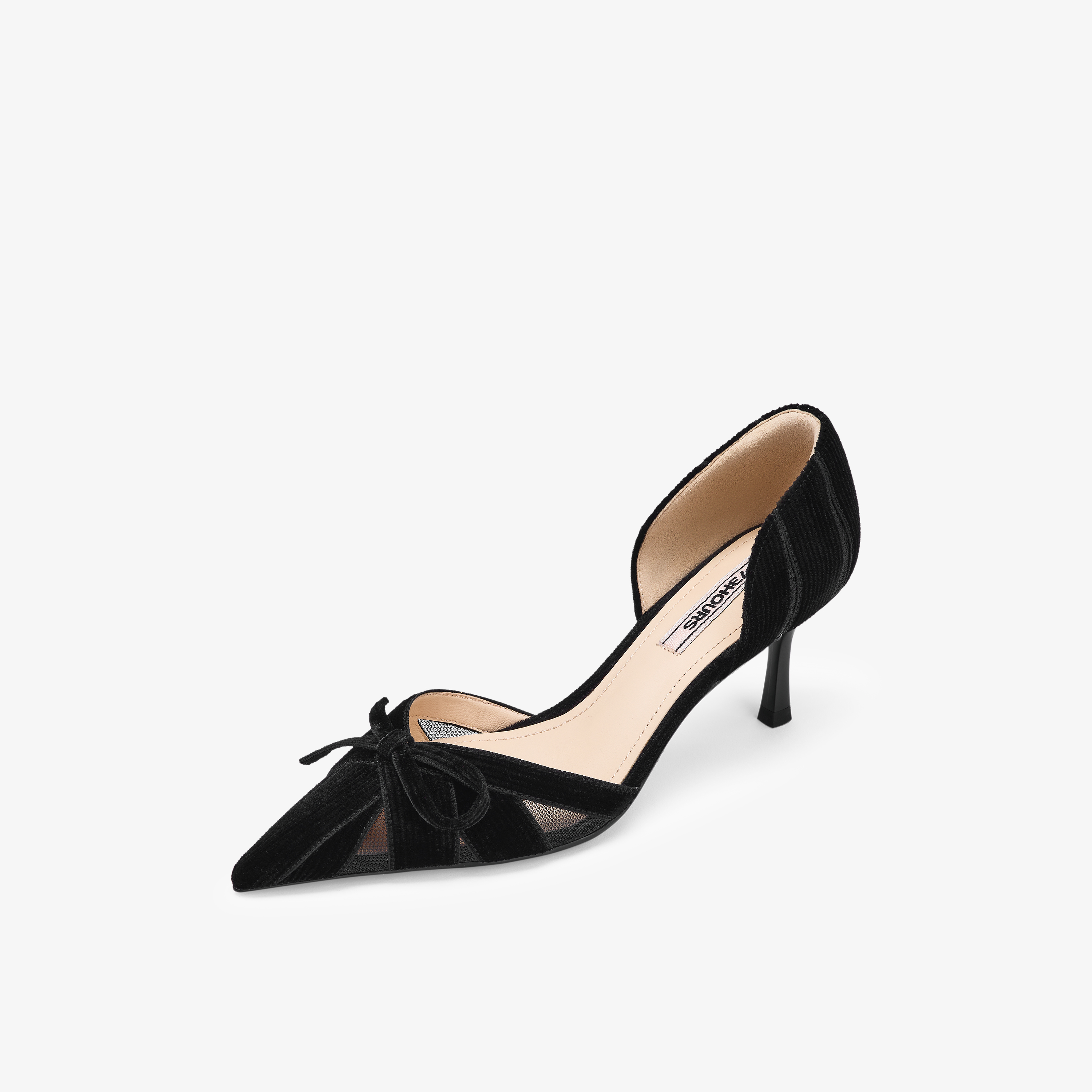 73hours女鞋浪漫独白高跟2025秋季新品细跟尖头纯色高跟单鞋