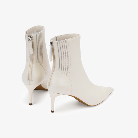 73hours女鞋OOTW2025冬季新品尖头细跟纯色时装靴