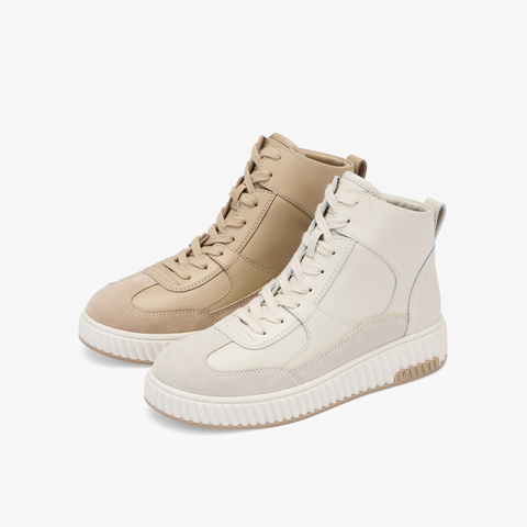 73hours女鞋融化奶油2025冬季新品夹带圆头厚底马丁靴