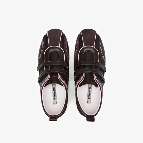 73hours女鞋极速甜心2025秋季新品平底拼色系带德训鞋