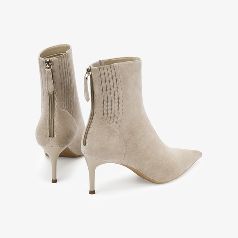 73hours女鞋OOTW2025冬季新品尖头细跟纯色时装靴